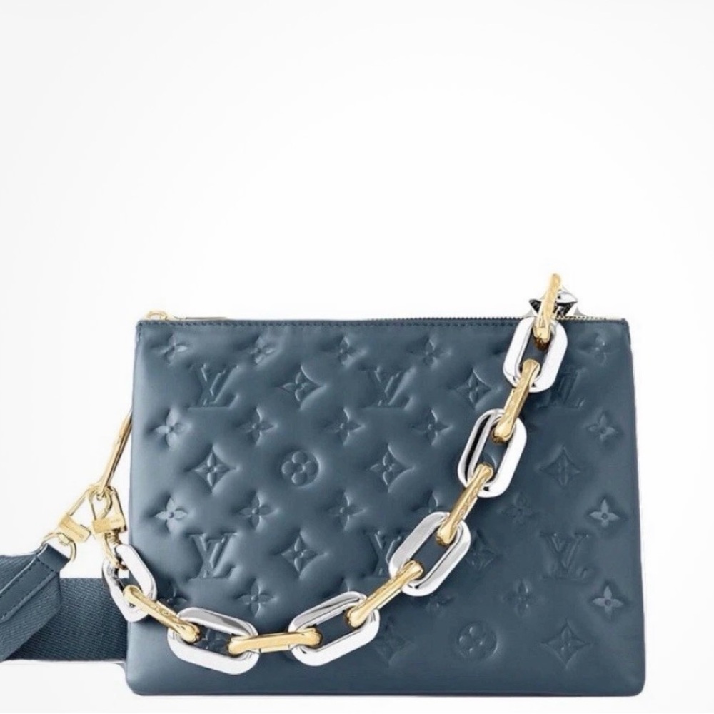 Louis Vuitton Navy Embossed Crossbody Bag